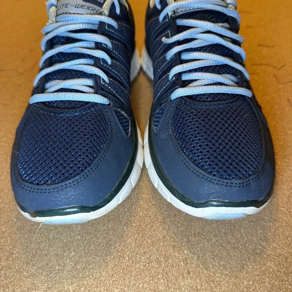 Skechers Synergy Elite Status Navy Blue Sneakers 11963 Womens Size 6.5